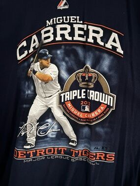 Majestic Navy, Orange and White Logo Graphic Tee Tigers